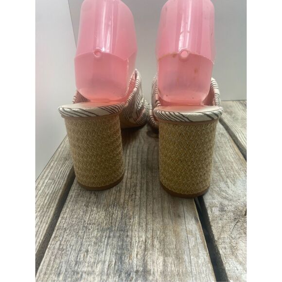 Dolce Vita Striped Knot Sandals Women’s Size 8 Block Heel Slip On Summer Shoes - Picture 4 of 8
